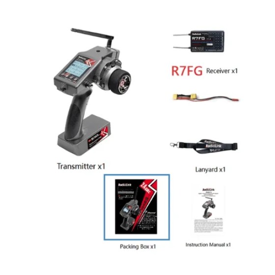 NEW Radiolink RC6GS V3 2.4G 7 Channel RC Radio Transmitter and Gyro Receiver R7FG New Upgrade Remote Controller for RC Car Boat